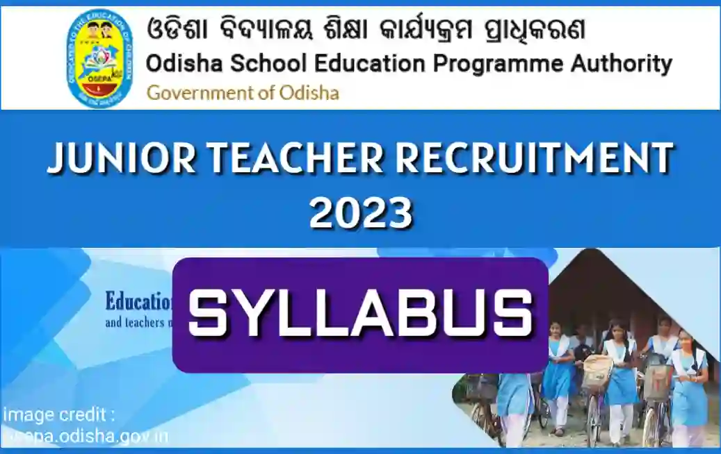 odisha junior teacher recruitment 2023 syllabus PDF download