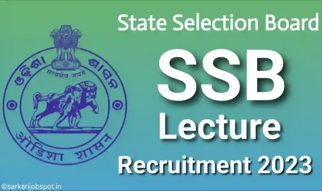 ssb odisha recruitment 2023 for lecturer